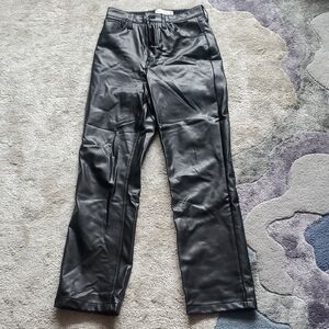 Abercrombie & Fitch Black Leather Look Trousers